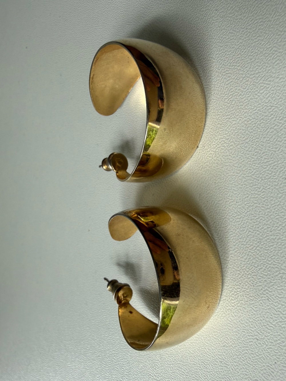 Gold-Tone Wide Hoop Earrings - Classic Women's Jewelry